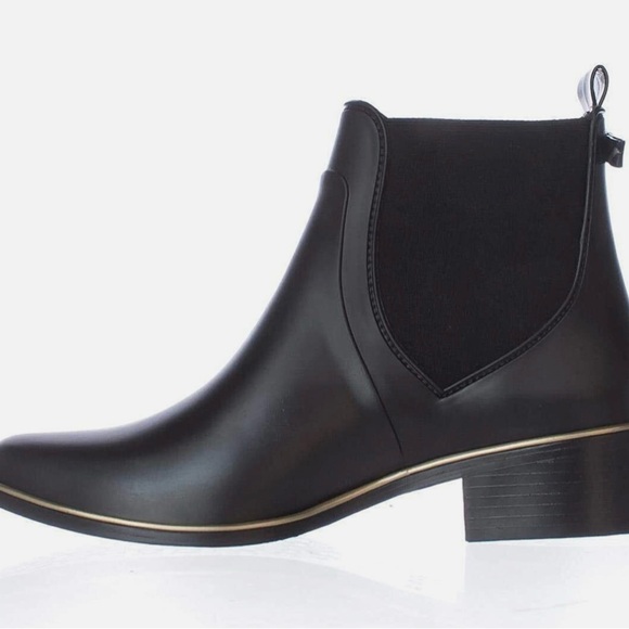 Kate Spade black with gold trim size 11 ankle rain boots - Picture 4 of 11